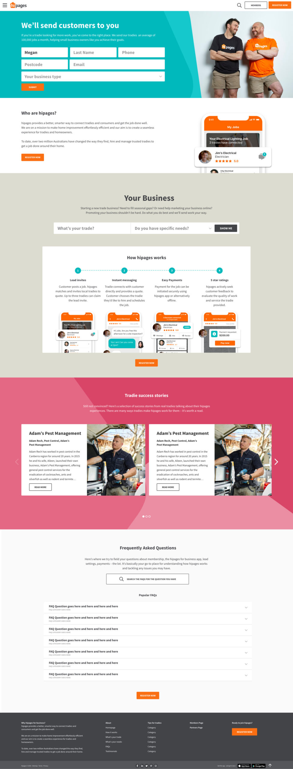 hipages - hipages for tradies website