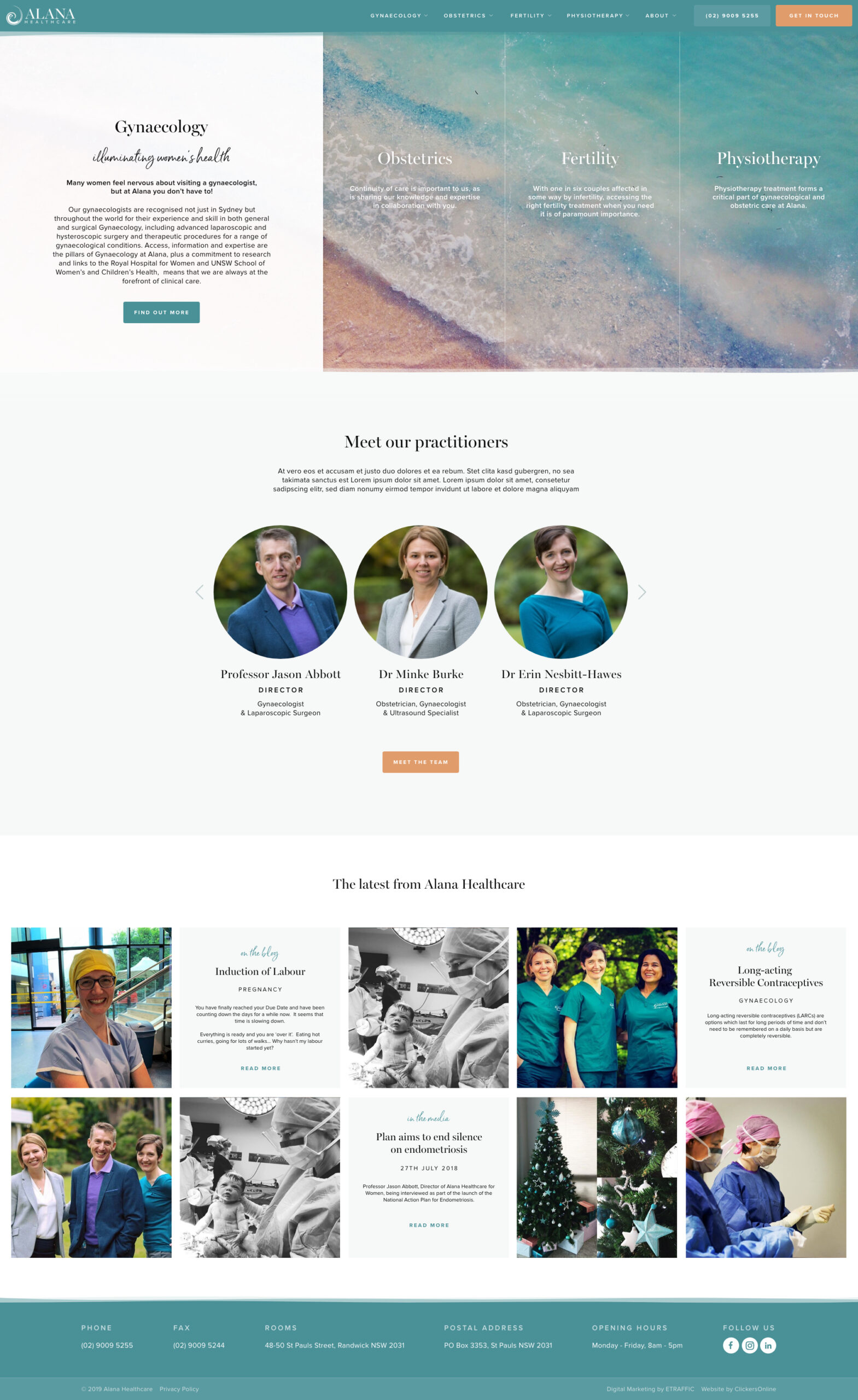 Alana healthcare - The website