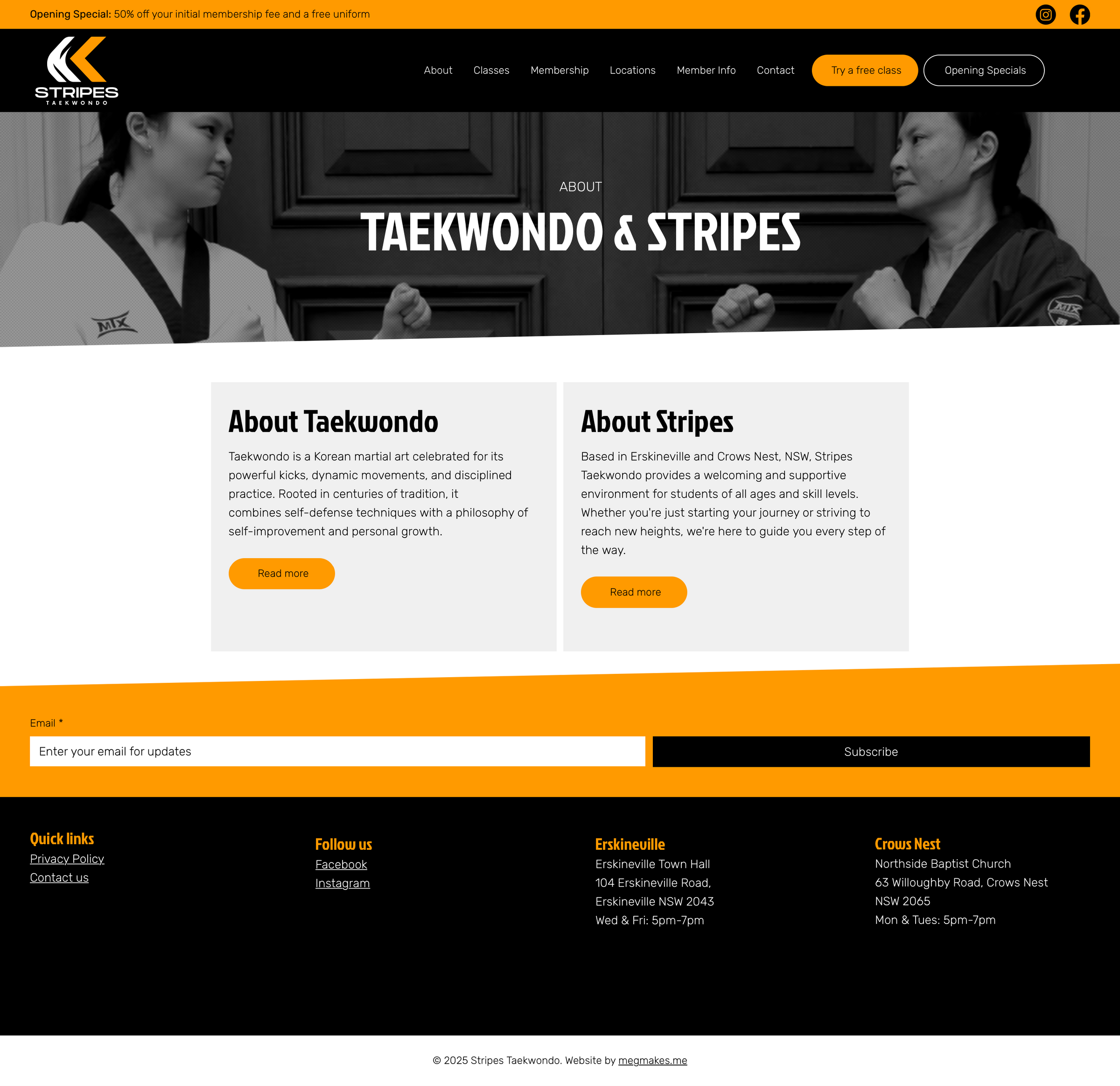 Stripes Taekwondo - The website