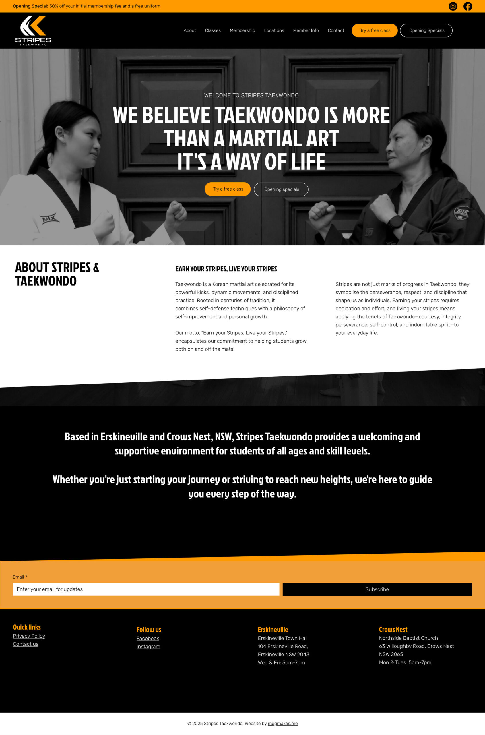 Stripes Taekwondo - The website