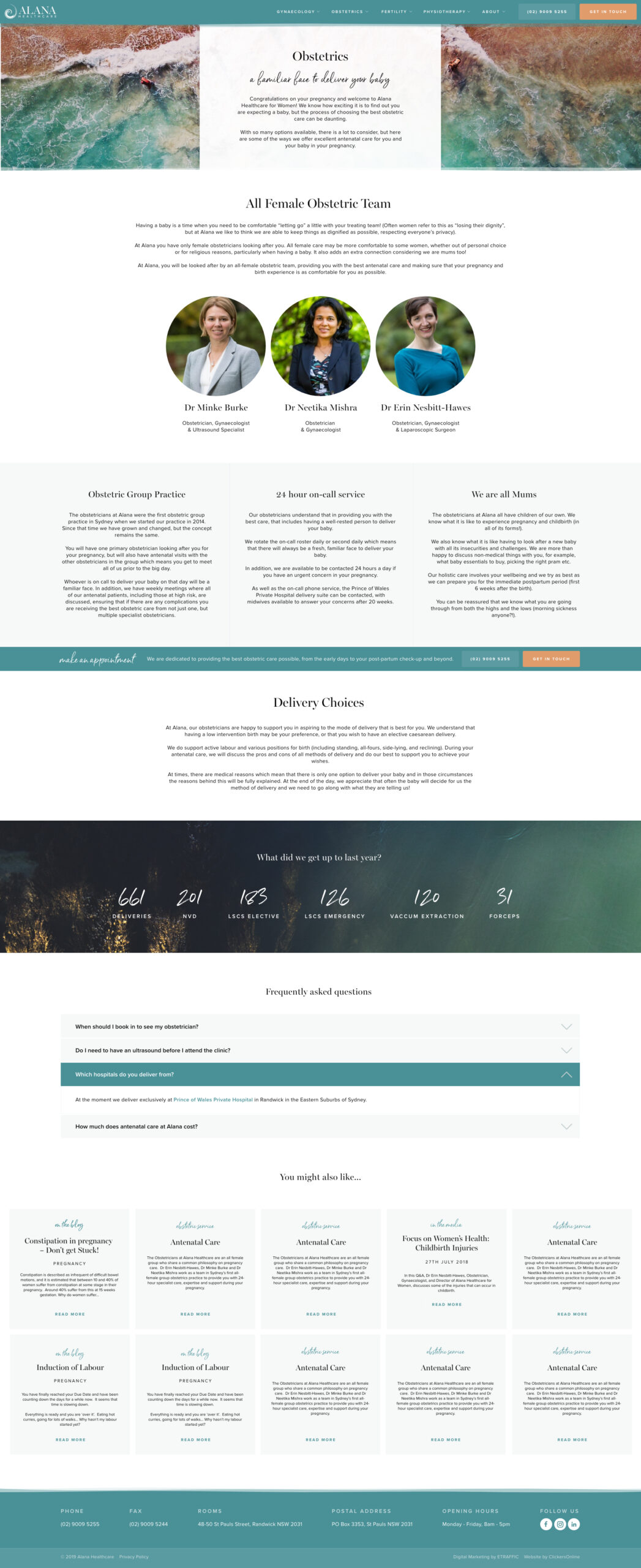 Alana healthcare - The website
