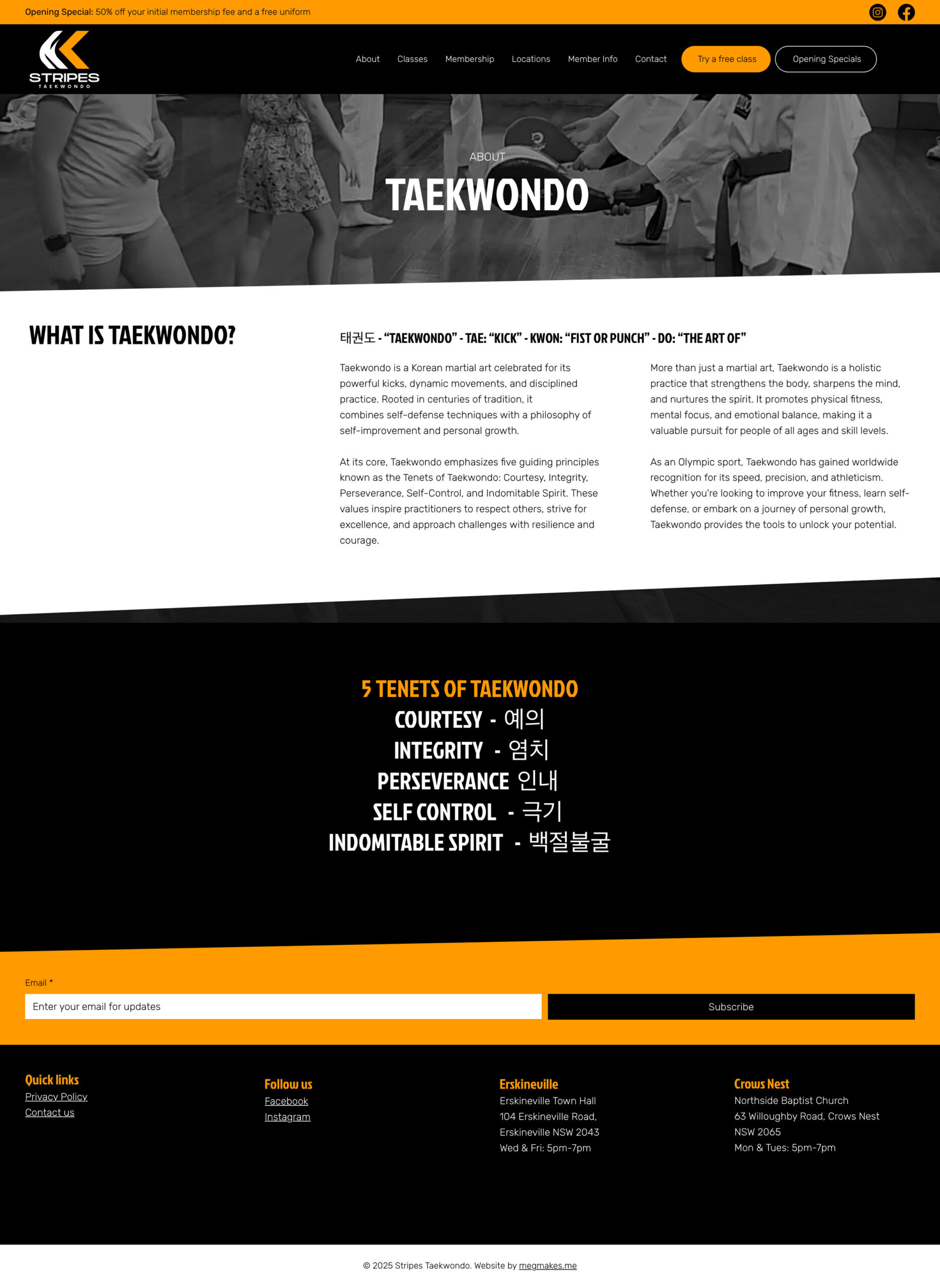 Stripes Taekwondo - The website